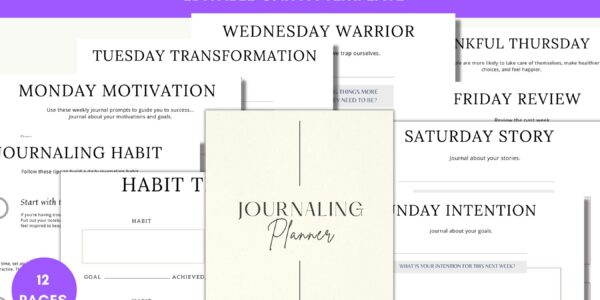 Editable Journaling Pages in Canva Canva Template Pack Journaling