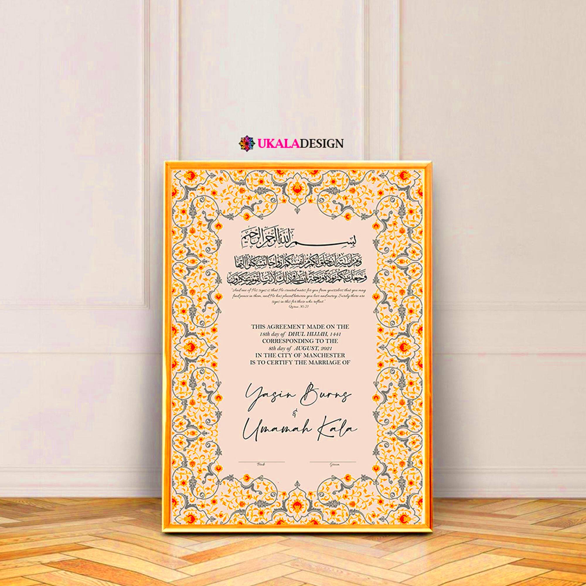 Nikah Nama Design Template