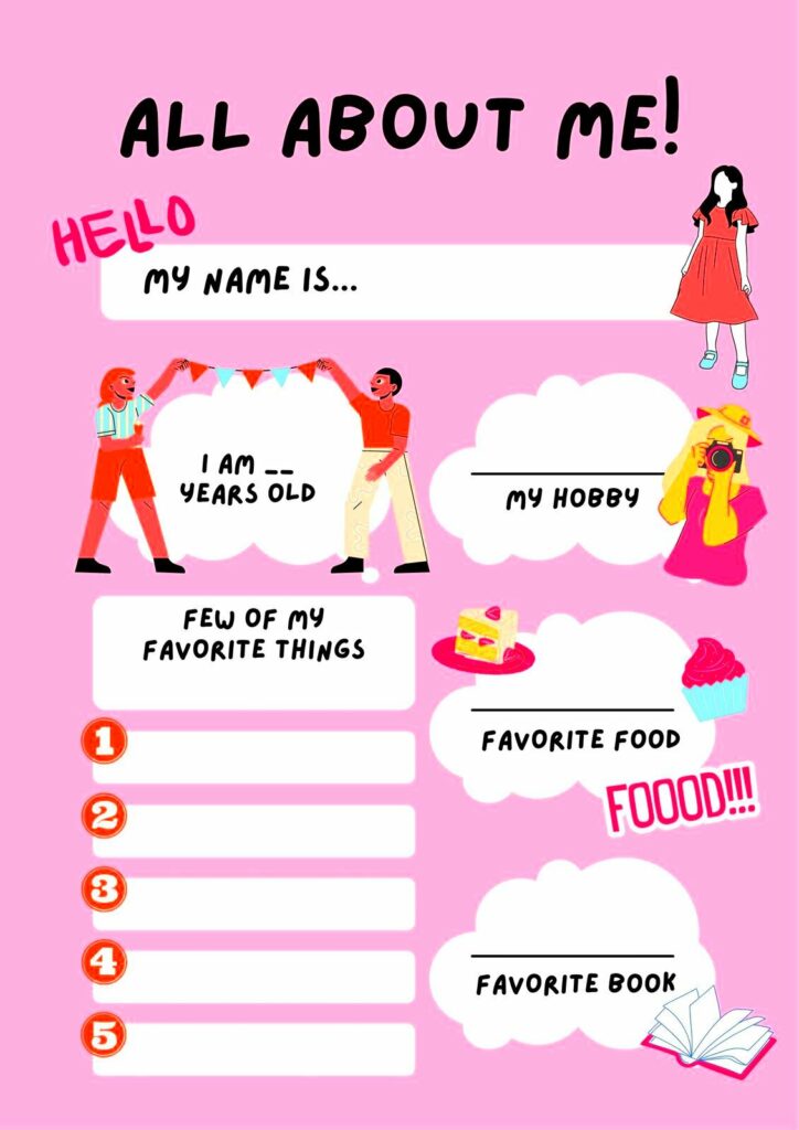 Free Printable All About Me Posters