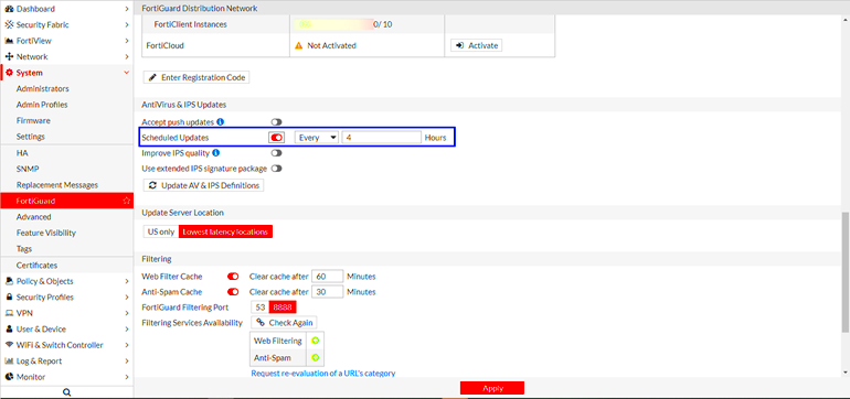 Configuring Fortiguard Downloader Systems