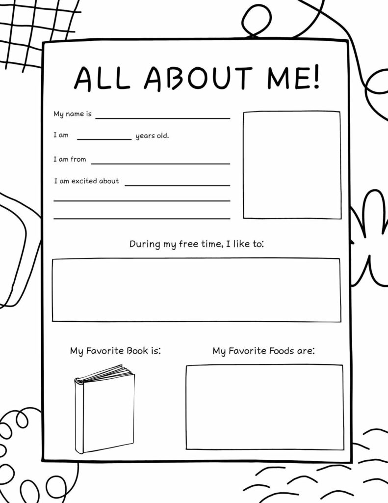 Free About Me Page Template  Printable Form Templates and Letter