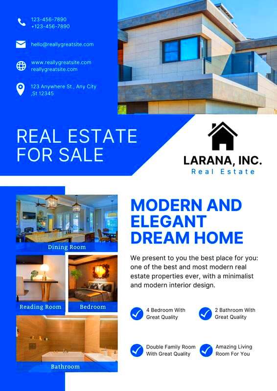 Free custom printable real estate flyer templates  Canva