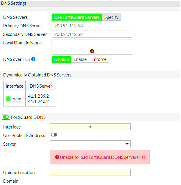 How to Load Fortiguard Downloader DDNS Servers List