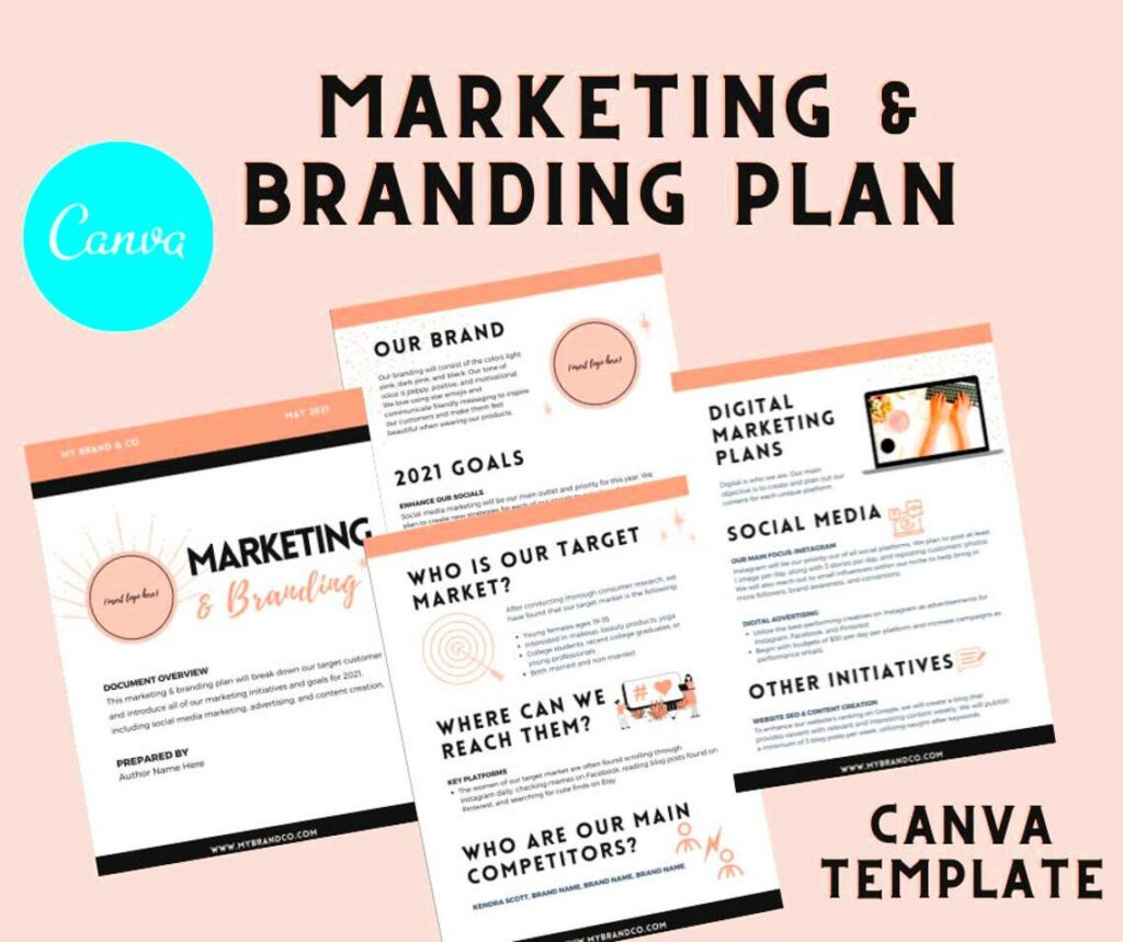 Marketing Strategy Plan Canva Template Branding Template  Etsy