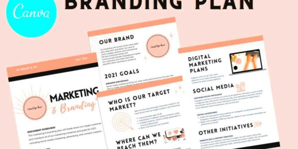 Marketing Strategy Plan Canva Template Branding Template  Etsy