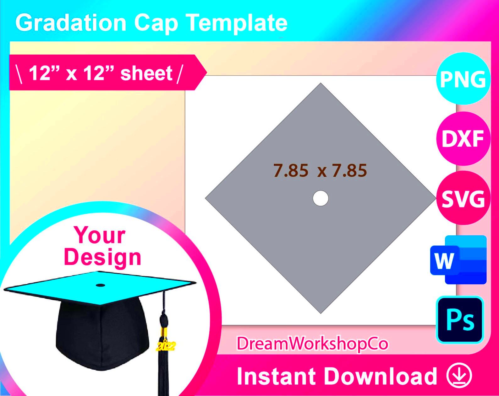 Graduation Cap Template Graduation Stole Template Canva  Etsy UK