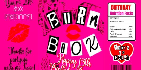 Mean Girls Inspired Burn Book Chip Bag Template CANVA Editable  Etsy