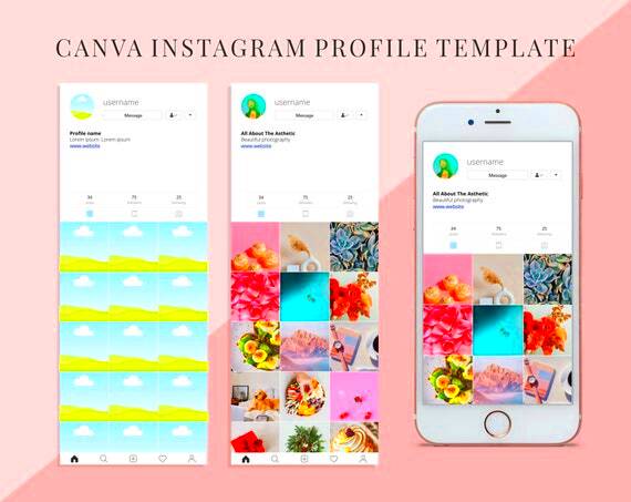 Instagram Profile Template Editable in Canva Digital  Etsy Canada