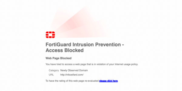 FortiGuard Intrusion Prevention  Access Blocked  APPDRAG Community