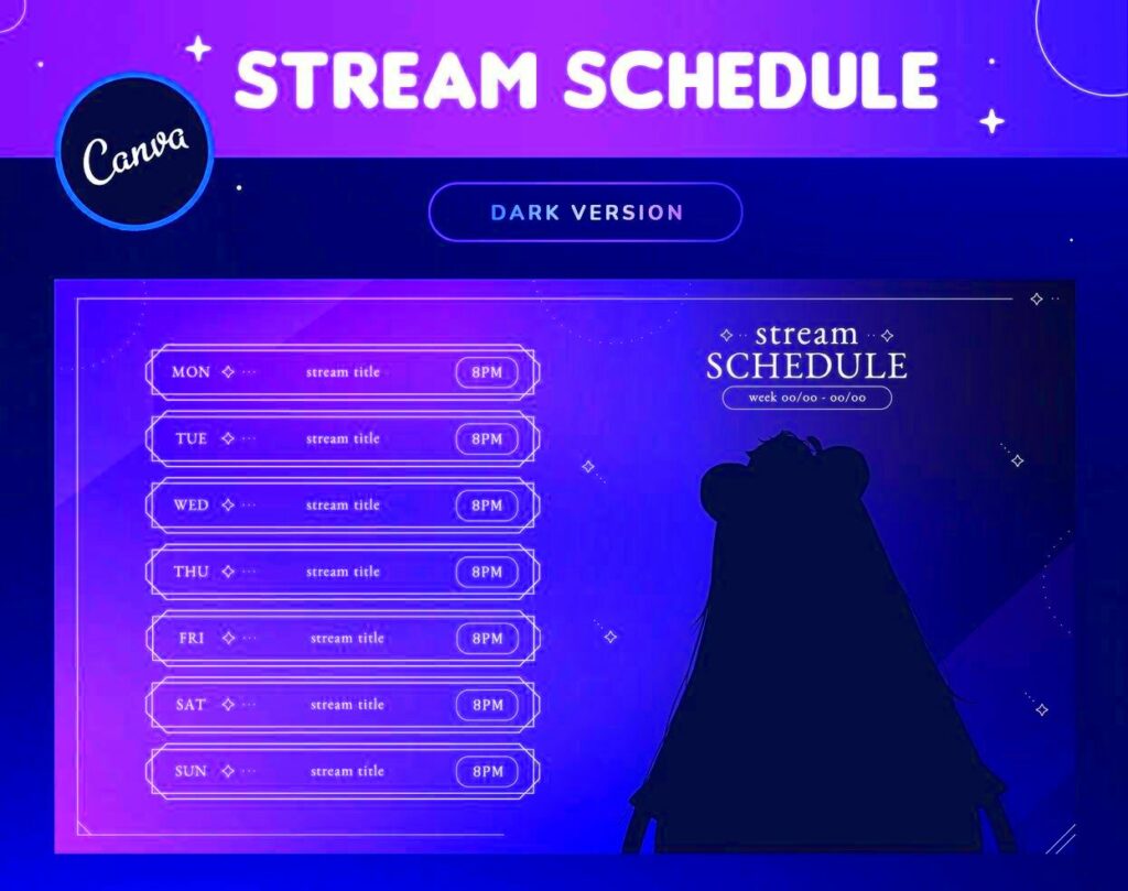 Create Stream Schedules with Canva Stream Schedule Template