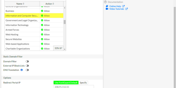 FortiGuard categorybased DNS domain filtering  FortiGate  FortiOS 648