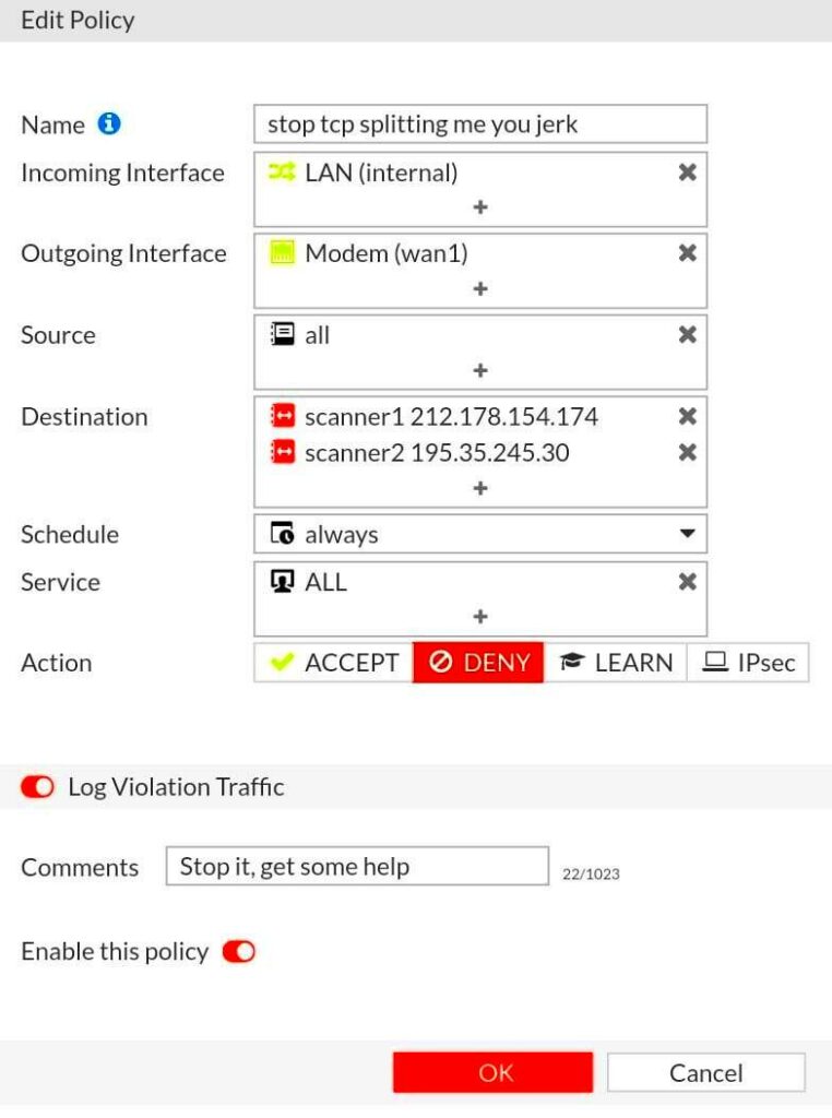 Fortigate blocking multiple websites  rfortinet