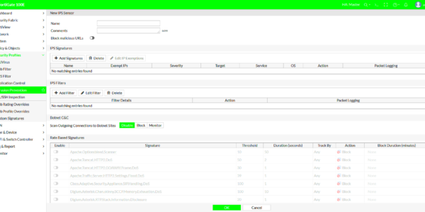 Configure IPS Sensors on FortiGate