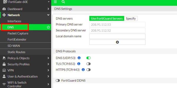 FortiGate How to configure DNS ClientServer  Network Strategy Guide