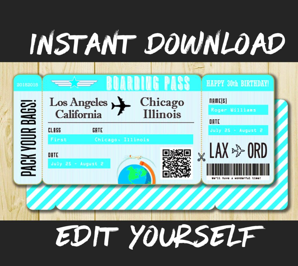 Design Fake Plane Tickets with Canva Fake Plane Ticket Template