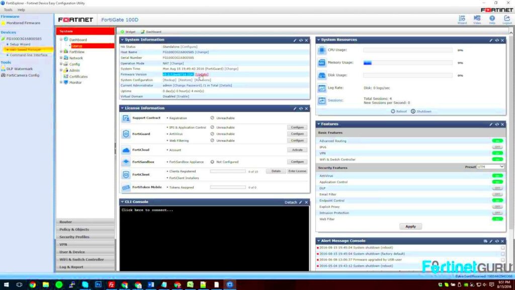 Updating Firmware with Fortiguard Downloader