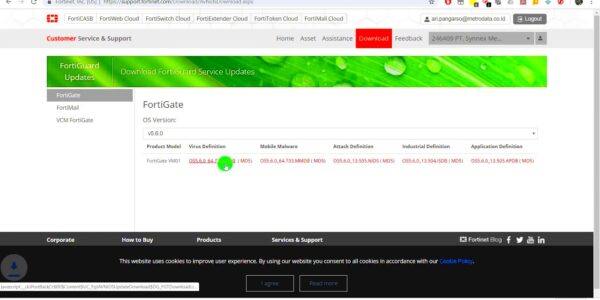 FortiGate Download Manual FortiGuard Service Update di supportfortinet