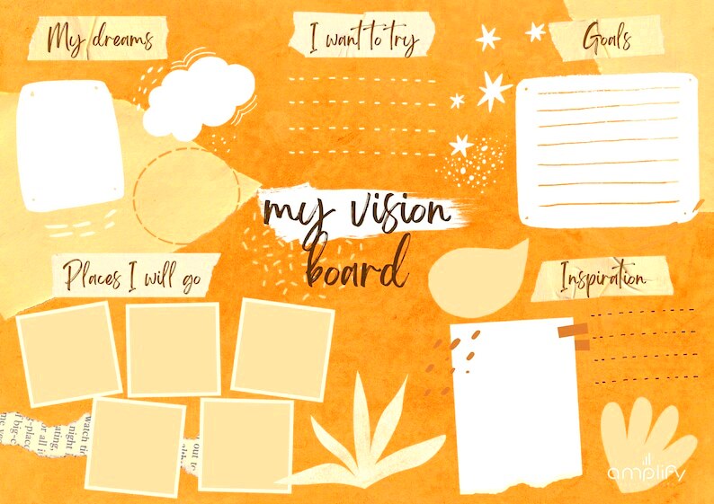 Vision Board Template Editable in Canva  Etsy