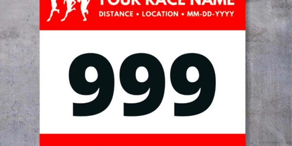 Editable Race Bib Fully Customizable Template Editable Running Bib