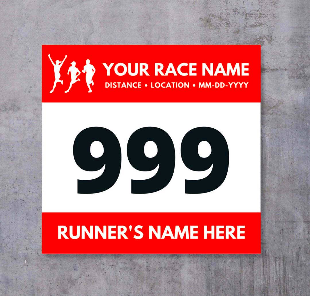 Editable Race Bib Fully Customizable Template Editable Running Bib