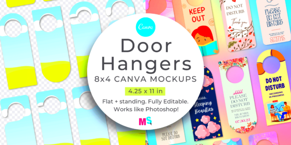 Door Hanger Mockups Canva Template  Creative Market