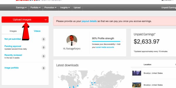 Shutterstock how to upload photos and videos to sell