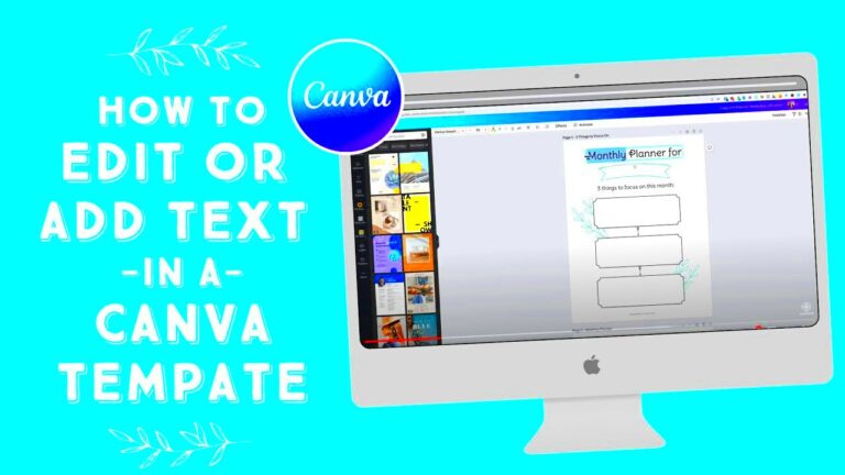 How to Edit or Add Text in a Canva Template  YouTube