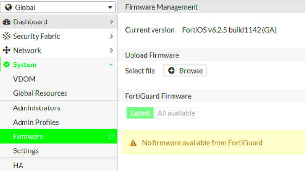 What to Do When No Firmware Is Available from Fortiguard Downloader