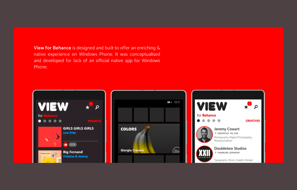 View  Behance App on Behance