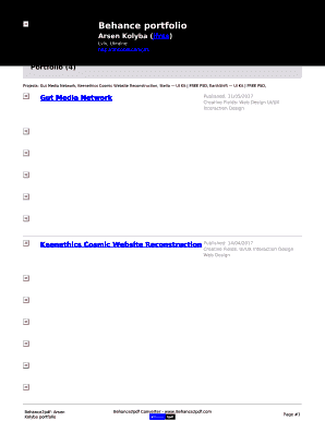Export Behance Portfolio To Pdf  Fill and Sign Printable Template Online