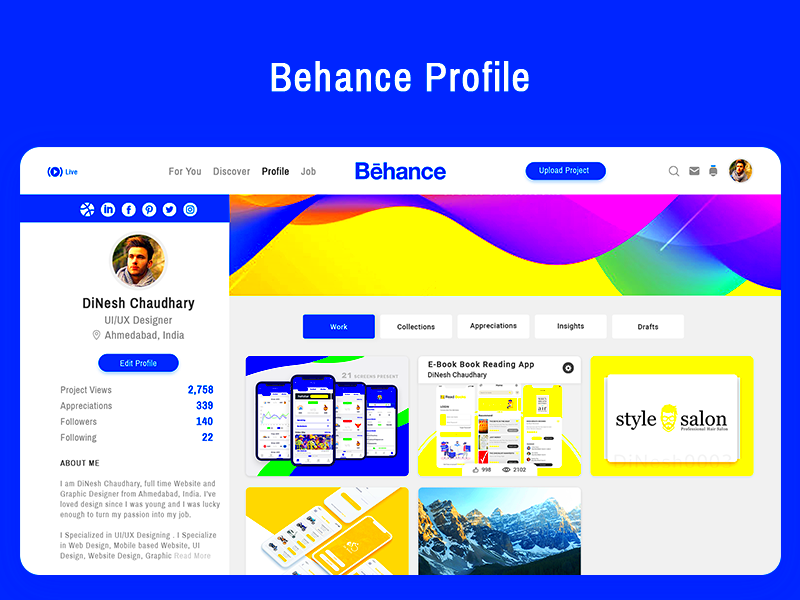 Behance Profile by DiNesh Chaudhary on Dribbble