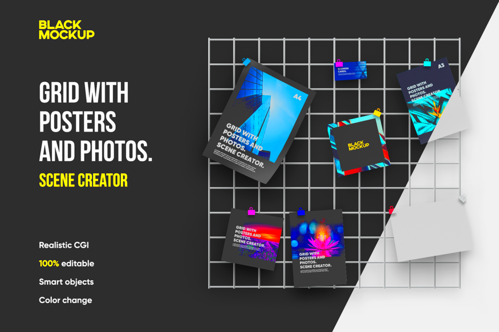 Grid with posters and photos Scene Creator on Behance